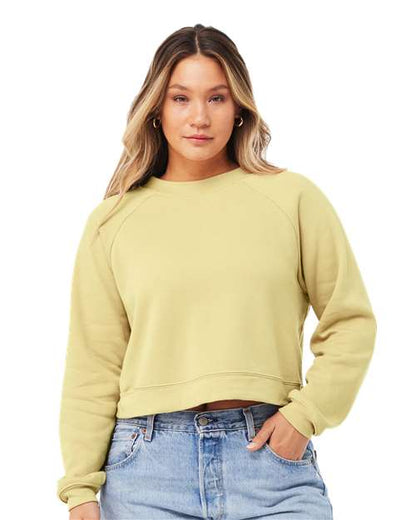 Women's Crop Raglan Fleece Crewneck Sweatshirt - 7505