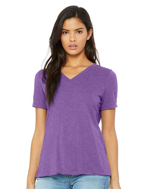 women's relaxed triblend v-neck tee - 6415
