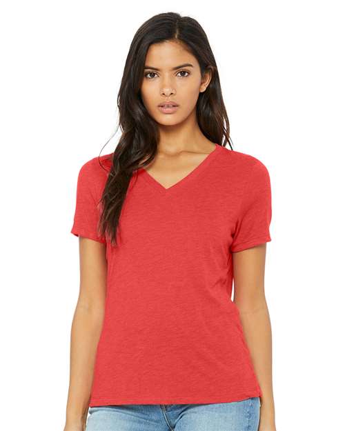 women's relaxed triblend v-neck tee - 6415