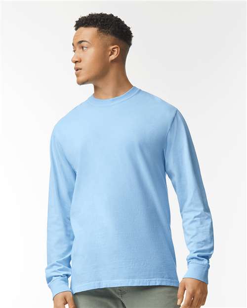 unisex garment-dyed heavyweight long sleeve t-shirt - 6014