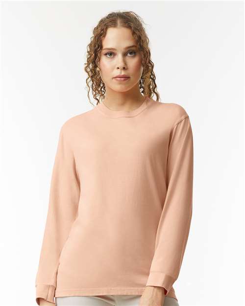 unisex garment-dyed heavyweight long sleeve t-shirt - 6014