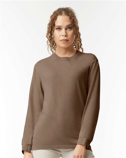 unisex garment-dyed heavyweight long sleeve t-shirt - 6014