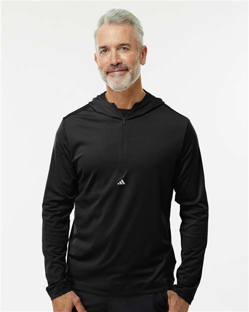 men's lightweight quarter-zip hooded pullover - a596