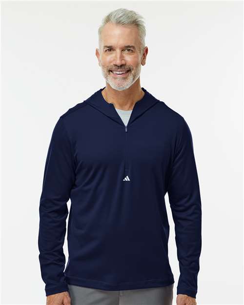 men's lightweight quarter-zip hooded pullover - a596