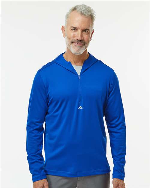 men's lightweight quarter-zip hooded pullover - a596