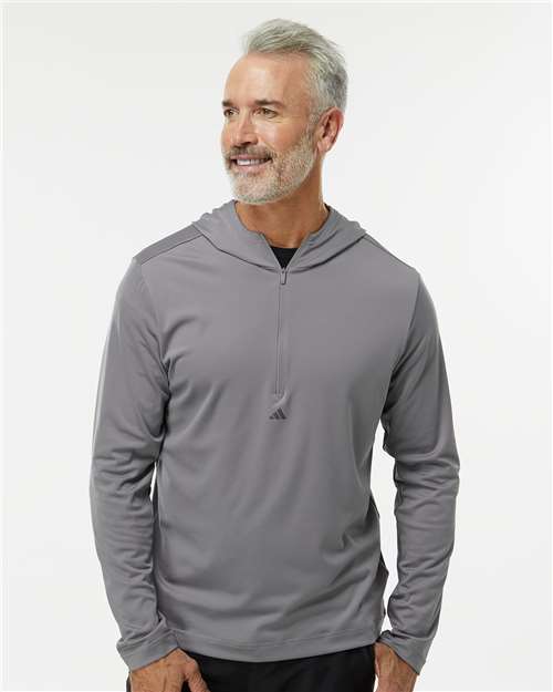 men's lightweight quarter-zip hooded pullover - a596