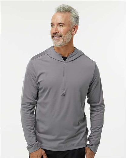Men's Lightweight Quarter-Zip Hooded Pullover - A596
