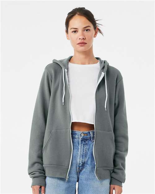 unisex sponge fleece full-zip hoodie sweatshirt - 3739