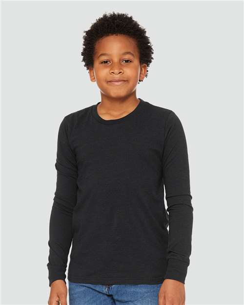 youth heather cvc long sleeve tee - 3501ycvc