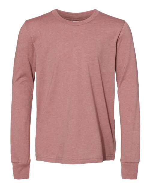 youth heather cvc long sleeve tee - 3501ycvc