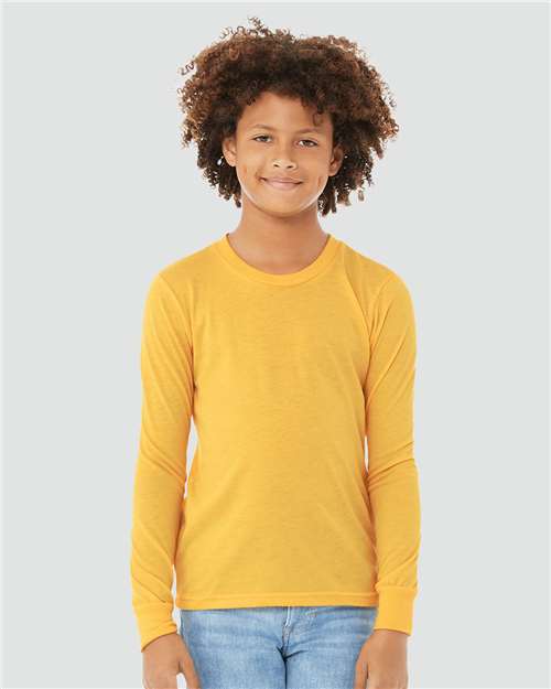 youth heather cvc long sleeve tee - 3501ycvc