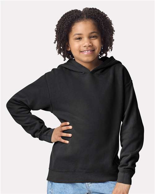 youth garment-dyed lightweight fleece hooded sweatshirt - 1467y