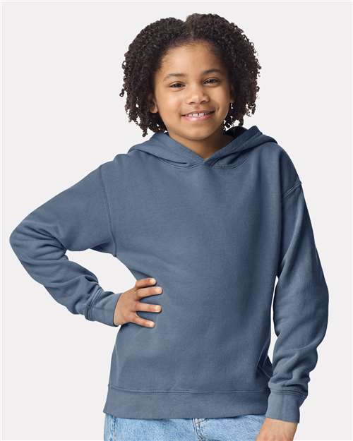 youth garment-dyed lightweight fleece hooded sweatshirt - 1467y