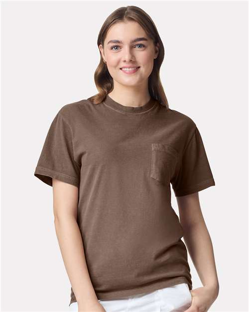 unisex garment-dyed heavyweight pocket t-shirt - 6030