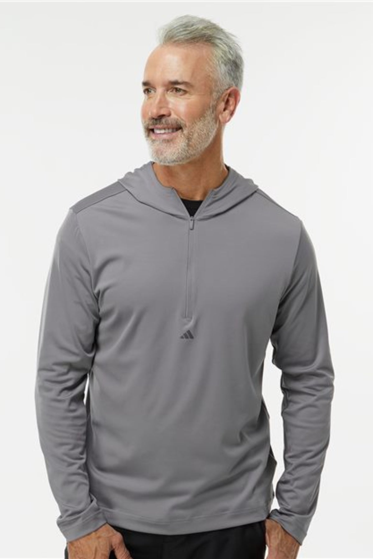 men's lightweight quarter-zip hooded pullover - a596