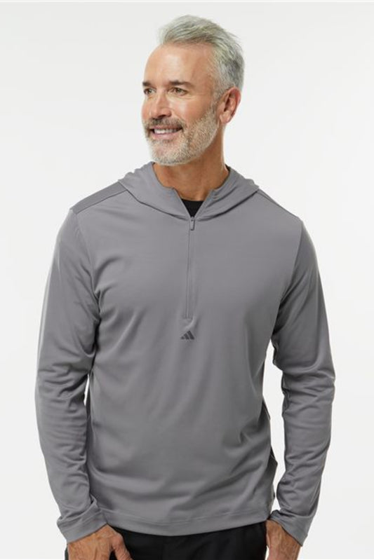 Men's Lightweight Quarter-Zip Hooded Pullover - A596