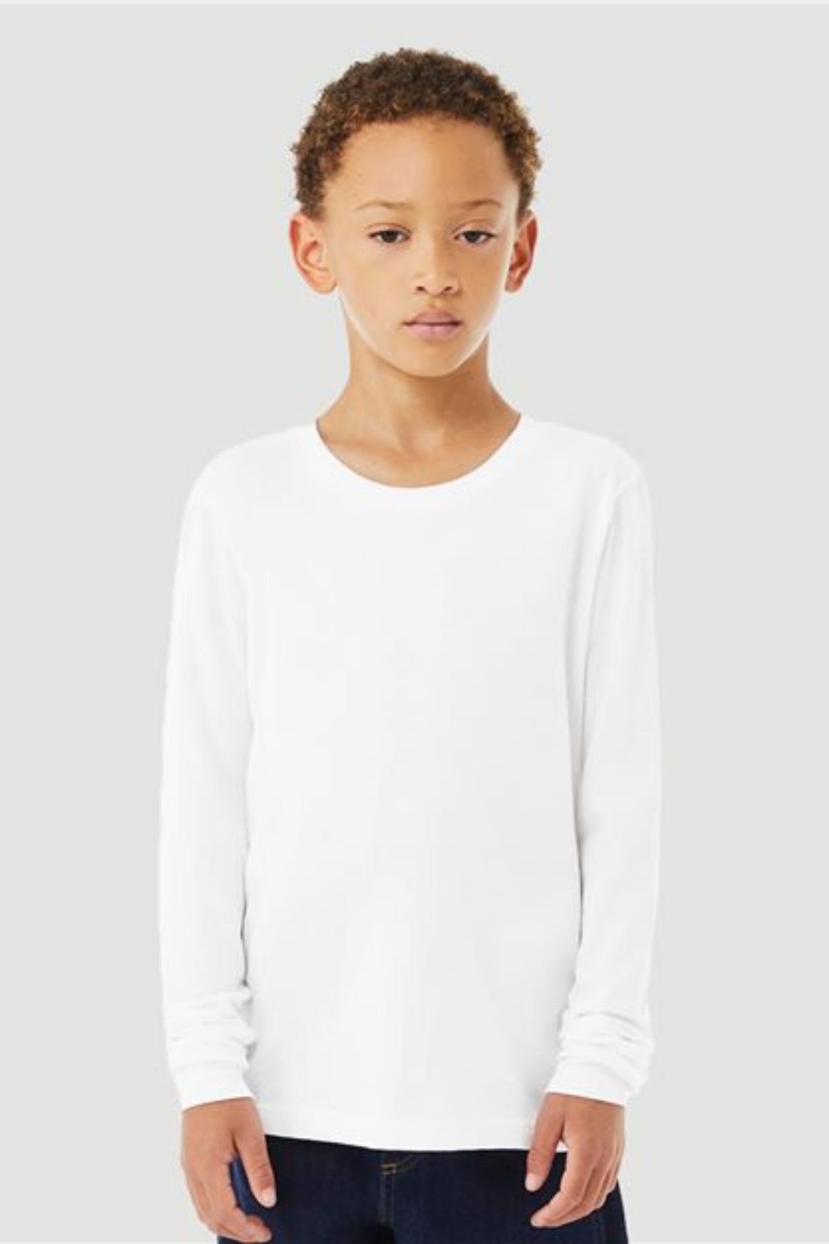 youth heather cvc long sleeve tee - 3501ycvc