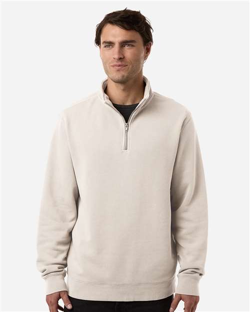 unisex pigment-dyed quarter-zip pullover - prm4600qz