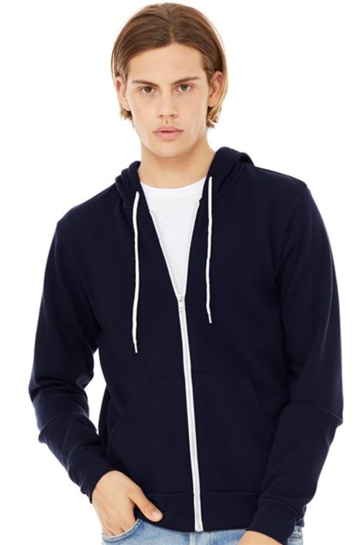 unisex sponge fleece full-zip hoodie sweatshirt - 3739