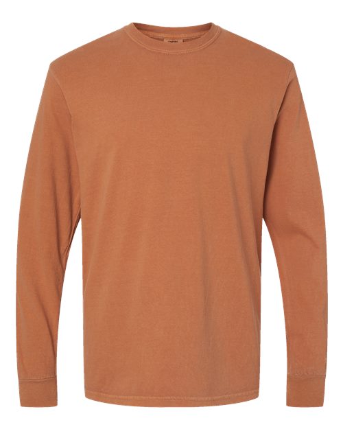 unisex garment-dyed heavyweight long sleeve t-shirt - 6014