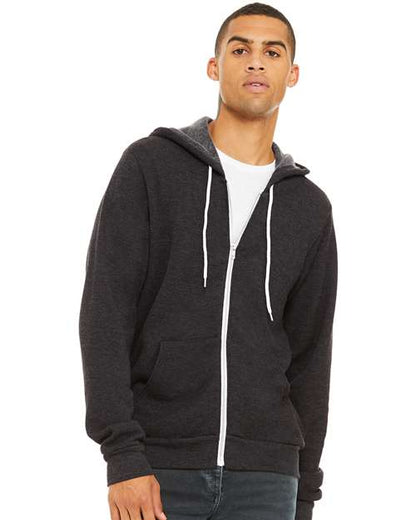 Unisex Sponge Fleece Full-Zip Hoodie Sweatshirt - 3739