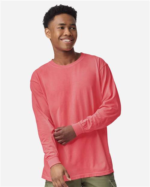 unisex garment-dyed heavyweight long sleeve t-shirt - 6014