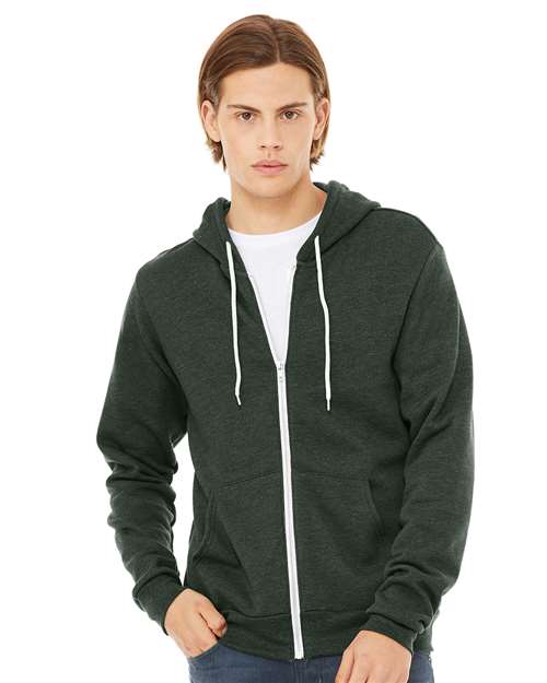 unisex sponge fleece full-zip hoodie sweatshirt - 3739
