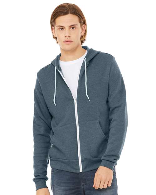 unisex sponge fleece full-zip hoodie sweatshirt - 3739