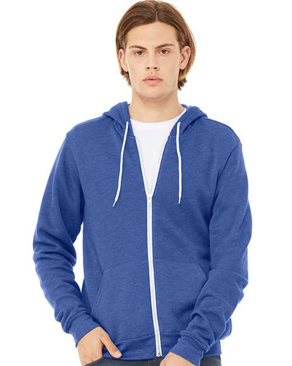 Unisex Sponge Fleece Full-Zip Hoodie Sweatshirt - 3739