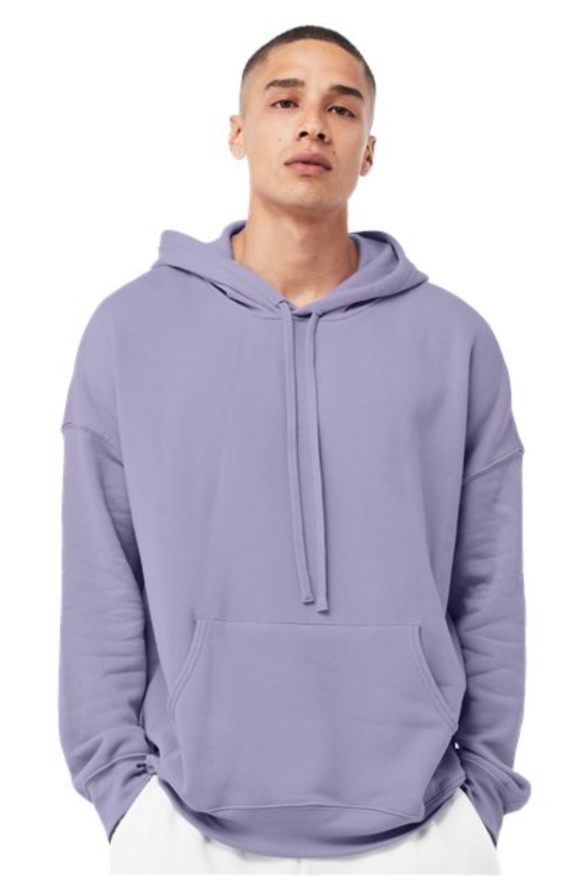 unisex sponge fleece drop shoulder hoodie sweatshirt - 3729