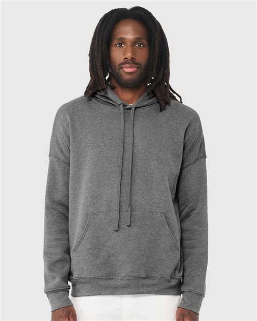 unisex sponge fleece drop shoulder hoodie sweatshirt - 3729