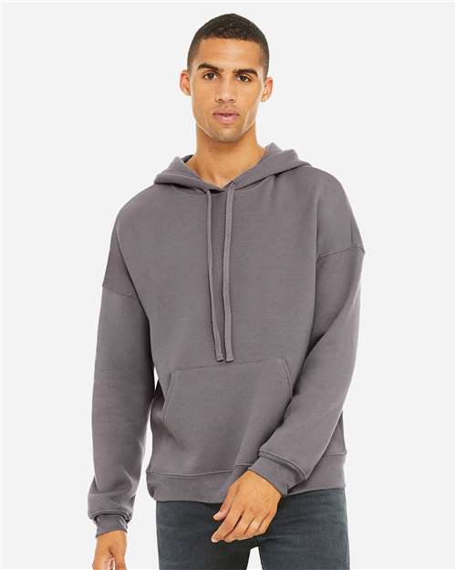 unisex sponge fleece drop shoulder hoodie sweatshirt - 3729