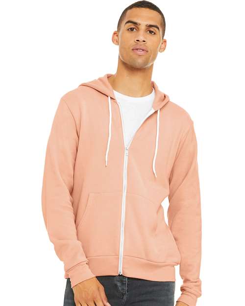 unisex sponge fleece full-zip hoodie sweatshirt - 3739