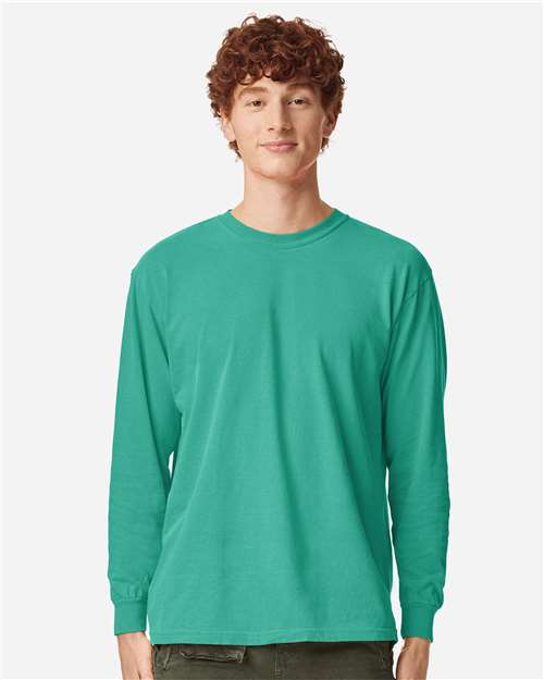 unisex garment-dyed heavyweight long sleeve t-shirt - 6014