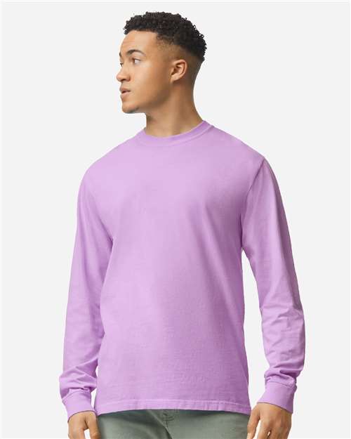 unisex garment-dyed heavyweight long sleeve t-shirt - 6014