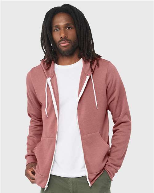 unisex sponge fleece full-zip hoodie sweatshirt - 3739