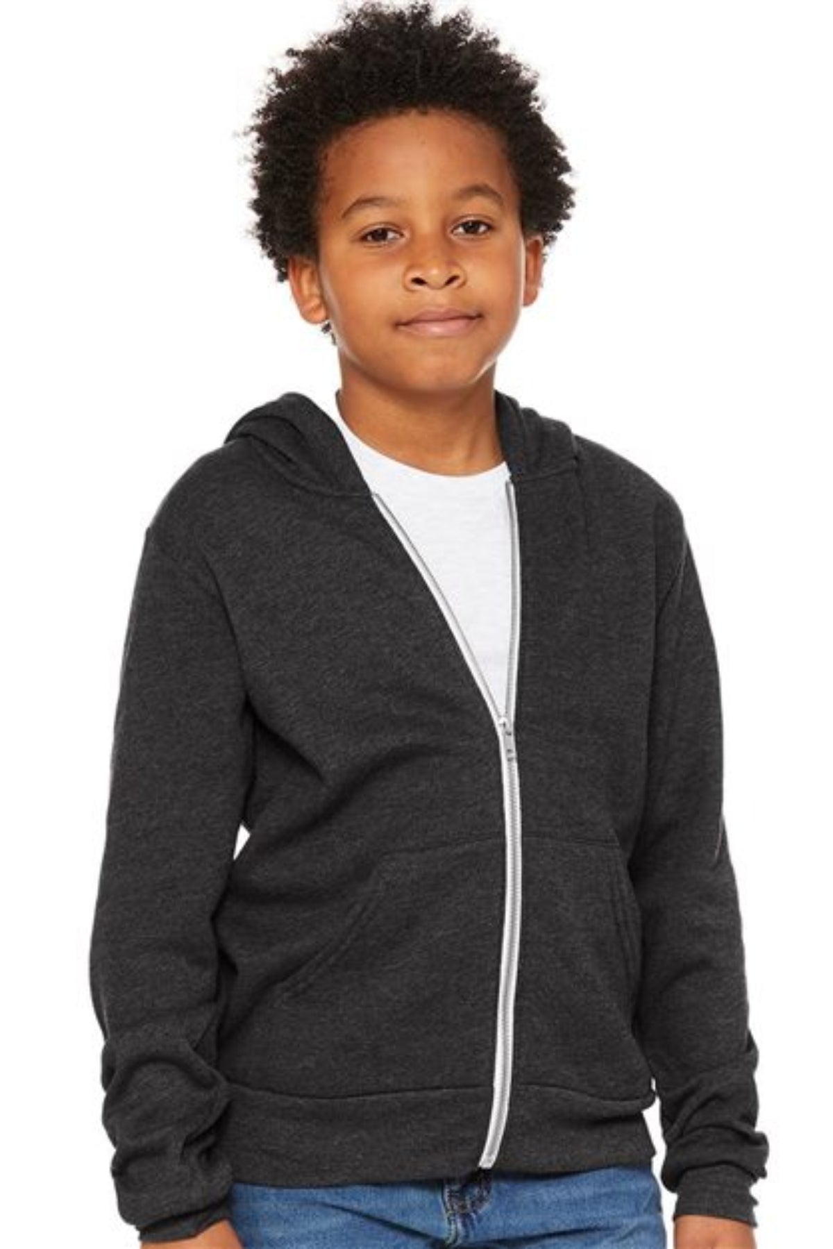 youth sponge fleece full-zip hoodie sweatshirt - 3739y