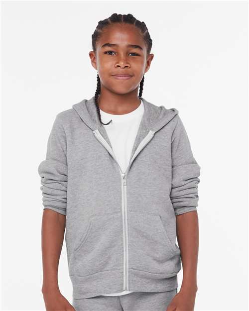 youth sponge fleece full-zip hoodie sweatshirt - 3739y