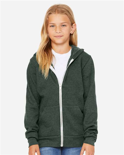 youth sponge fleece full-zip hoodie sweatshirt - 3739y
