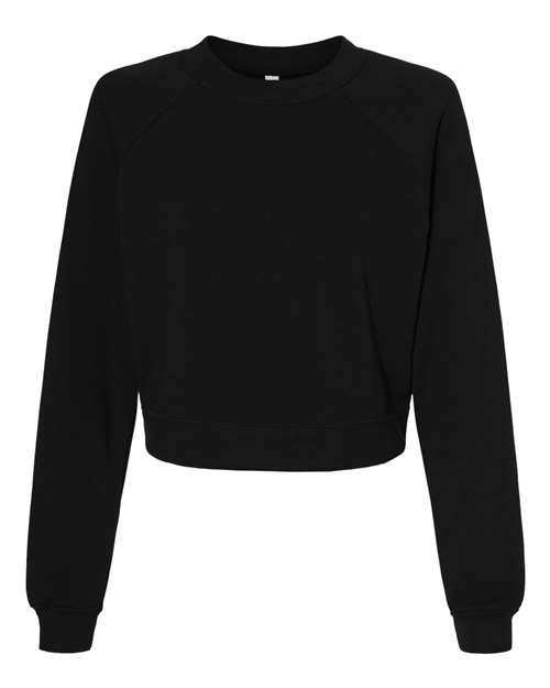women's crop raglan fleece crewneck sweatshirt - 7505