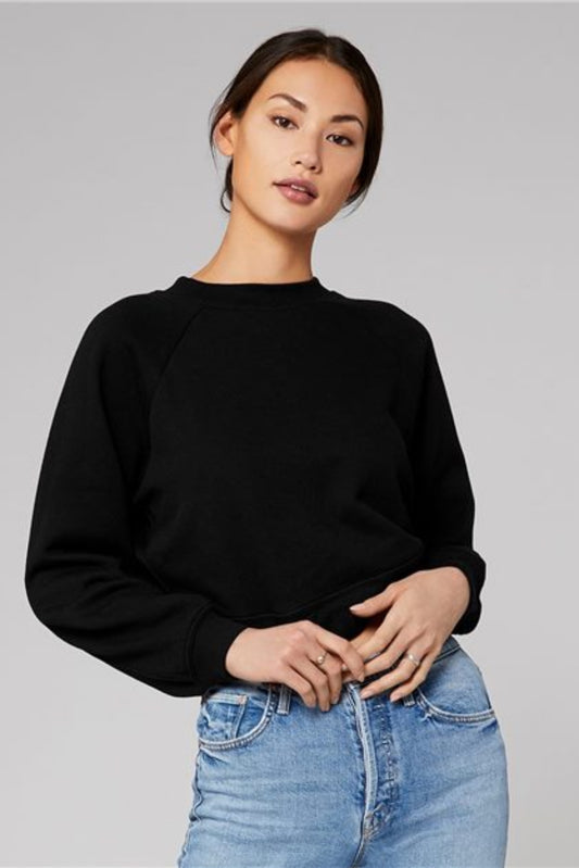 Women's Crop Raglan Fleece Crewneck Sweatshirt - 7505