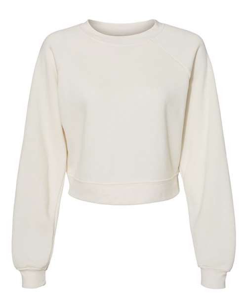 women's crop raglan fleece crewneck sweatshirt - 7505