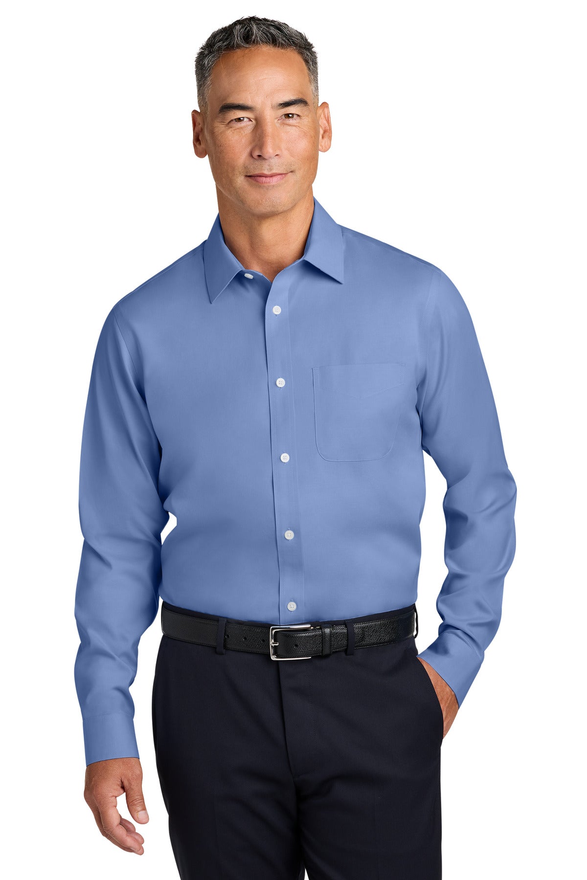 brooks brothers ®  wrinkle-free stretch pinpoint spread collar shirt bb18012