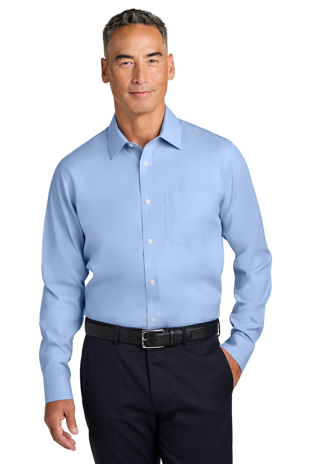 brooks brothers ®  wrinkle-free stretch pinpoint spread collar shirt bb18012