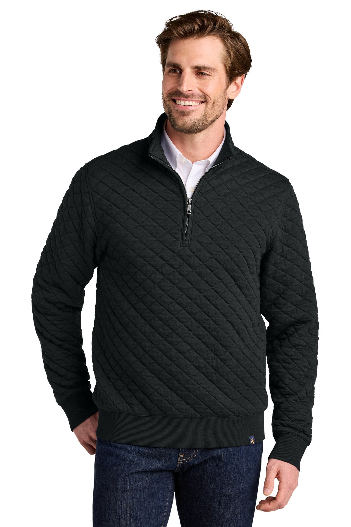 brooks brothers ®  diamond quilt 1/4-zip bb18212