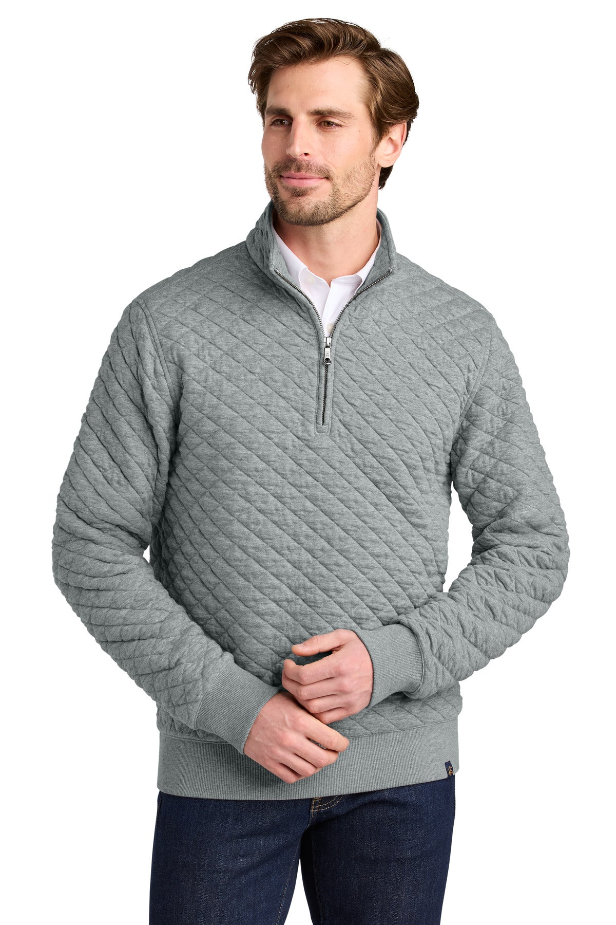 brooks brothers ®  diamond quilt 1/4-zip bb18212