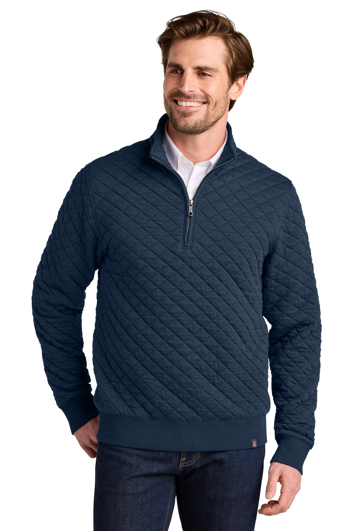 brooks brothers ®  diamond quilt 1/4-zip bb18212