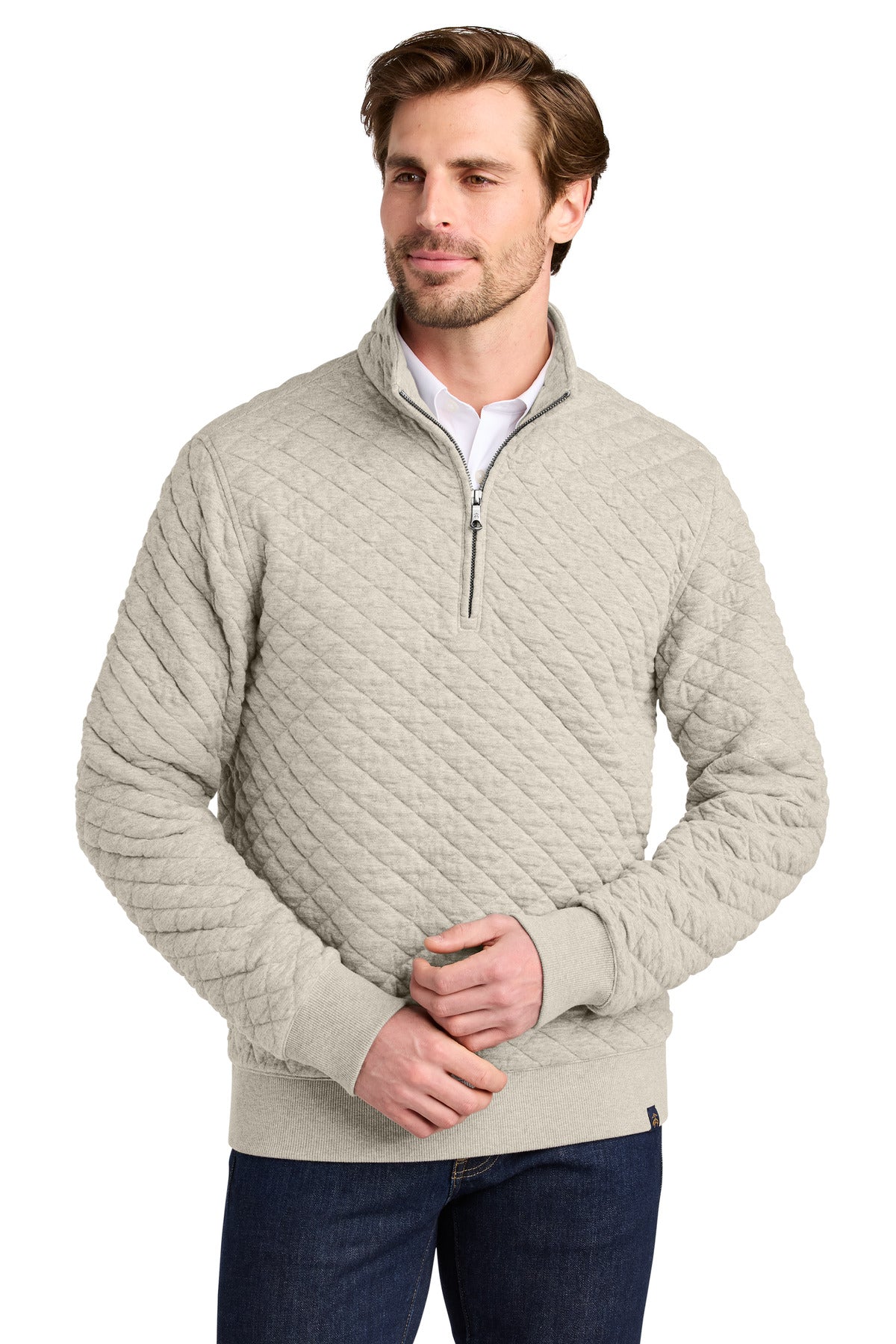 brooks brothers ®  diamond quilt 1/4-zip bb18212