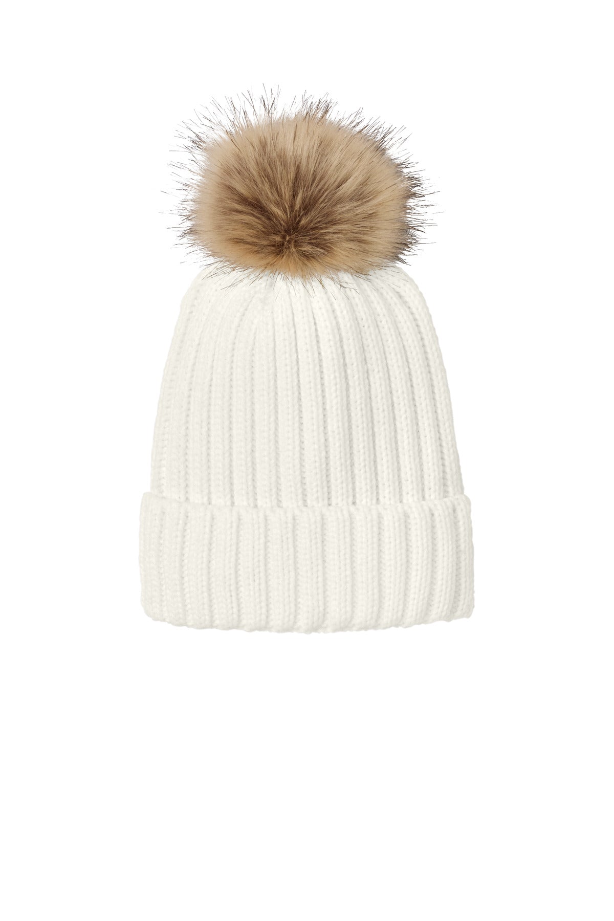 port authority ®  faux fur pom beanie c990