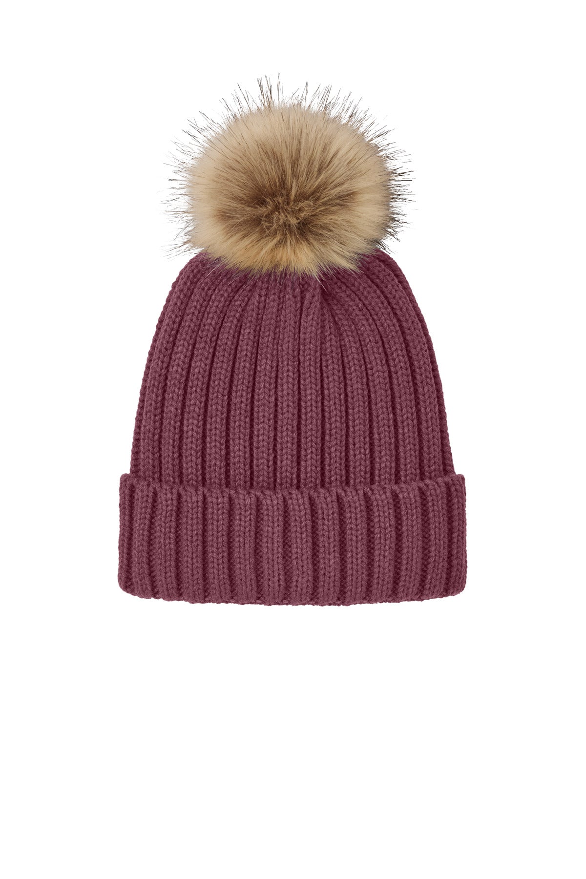 port authority ®  faux fur pom beanie c990